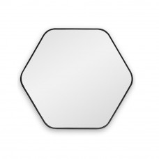 Шестиугольное зеркало в чёрной тонкой раме Hexagon S Black (Хексаген)  Smal 60*54 см